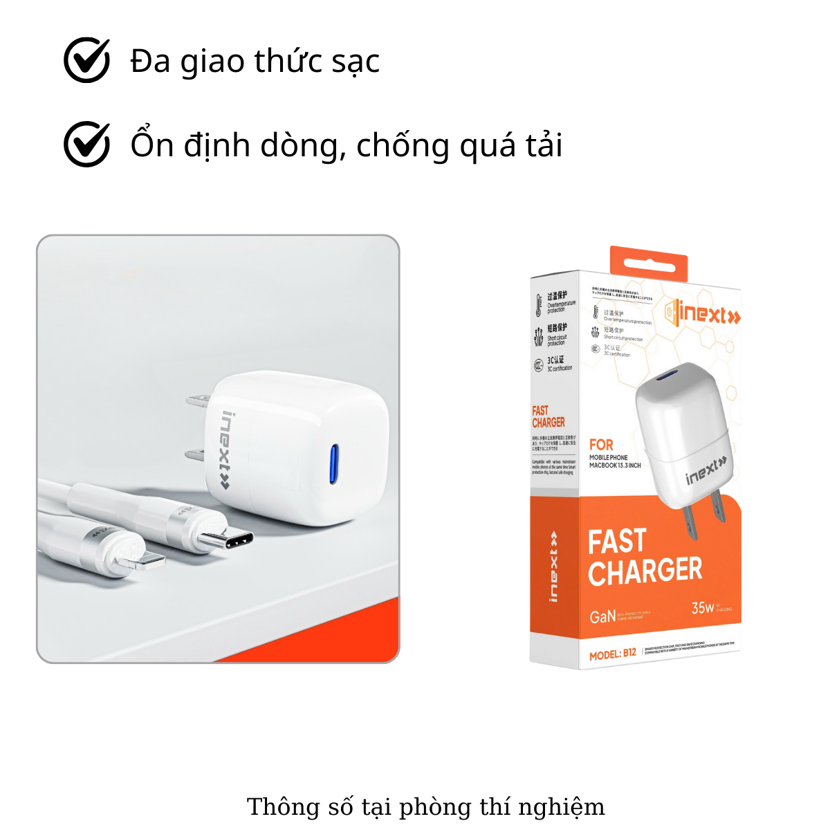 Bộ Sạc Nhanh iNext B12 Type-C to Type-C